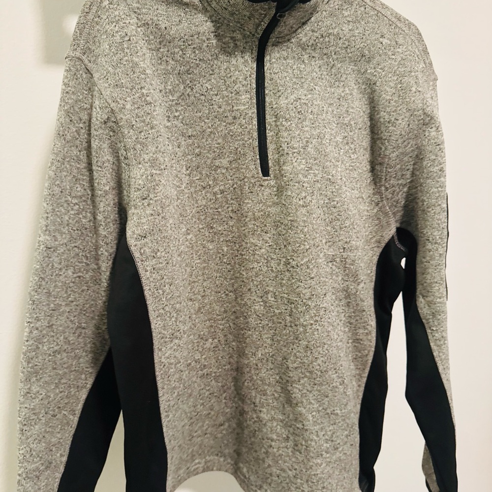 Beverly Hills Polo Club Men Grey Sweater Fleece Quarter Zip Jacket Size L❤️ - Picture 4 of 7